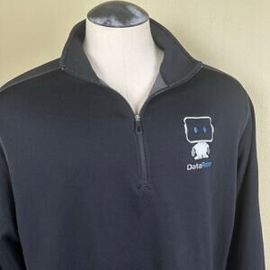 Nike GOLF Dri Fit Black Henly Men XXL  1/4 Zip Data Robot Embroidered Logo